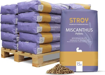 Produktbild von STROY Miscanthus Pellets Einstreu 15kg x 20 Sack 300kg Palette