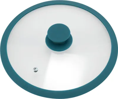 Immagine prodotto di coperchio in vetro bremermann con bordo in silicone per pentole e padelle da 24 cm, blu acqua
