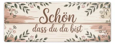 Produktbild von Schön dass du da bist Metallschild Botanische Blätter