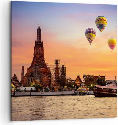 Produktbild von Bild auf Leinwand - Leinwandbild - Tempel Asien - 60x60cm - Wand Bild - Wanddeko - Wandbilder - Leinwanddruck - Bilder - Kunstdruck - Wanddekoration - Leinwand bilder - Wandkunst - AC60x60-3437