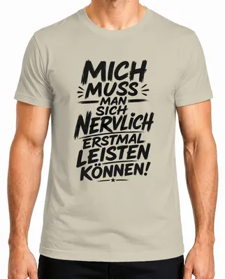Imagen del producto de Camiseta para hombre con el texto: "Primero hay que estar mentalmente preparado para esto", con un tono sarcástico. Color: natural. Talla: M