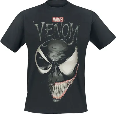 Productafbeelding van Venom (Marvel) T-shirt voor heren, split design, zwart, maat S