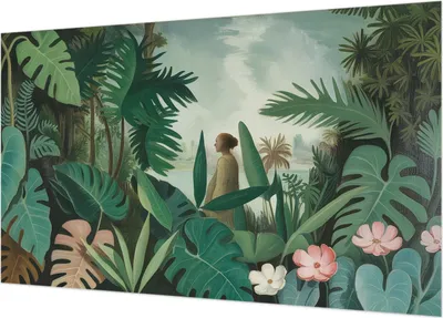 Produktbild von Selbstklebende Fototapete - Wandbilder für Wohnzimmer - 416x254 - Dekorative Wandfolie - Modernes Design für Wanddekoration - Tapeten für Innenräume - Exotischer Dschungel
