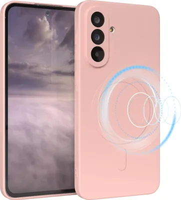 Produktbild von EAZY CASE - Silikonhülle magnetisch für Samsung Galaxy A56, Hülle Silikon, weich stoßfeste Magnet Handyhülle, Schutzhülle mit Kameraschutz, TPU Bumper in Rosa