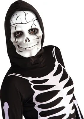 Produktbild von Kinder-Skelettmaske weiss-schwarz - Einheitsgröße