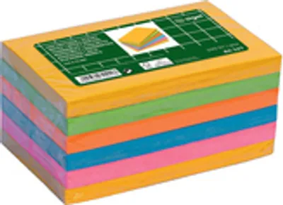 Obrázok produktu pre SIGEL BA127 Samolepiace bločky - 80% lepiaci povrch - obdĺžnikové - 125x75 mm - žltá, zelená, oranžová, ružová, modrá - 600 listov