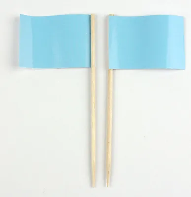 Produktbild von Party-Picker Flagge Uni Hellblau Babyblau Papierfähnchen in Spitzenqualität 25 Stück Beutel