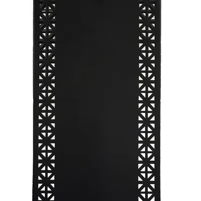 Produktbild von Tischläufer für Zuhause und Garten mit Laserschnittmuster, 140x40 cm aus Polyester Schwarz