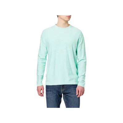 Produktbild von 33163 TomTailor, washed crew neck swe, Herren Crew Neck Rundhals Pullover Pulli, feiner Rippstrick, mintgrün melange, L