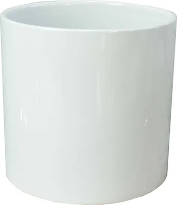 A white ceramic cylinder pot.