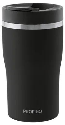Thermosbecher 0,25 l Edelstahl doppelwandig schwarz auslaufsicher