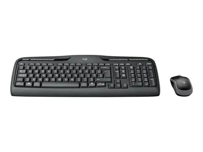 Produktbild von Logitech MK330, Volle Größe (100%), Kabellos, USB, QWERTY, Schwarz, Maus enthalten