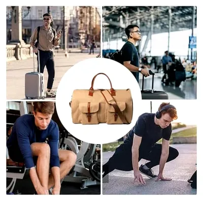 Produktbild von Wasserdichter Handgepäck-Kleidungsbeutel mit großer Kapazität, multifunktionale Reisetasche in Dunkelbraun