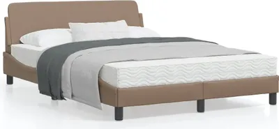 Produktbild von Design Bettgestell mit Kopfteil Cappuccino-Braun 140x200 cm Kunstleder, Klassische Betten 2024 Neu