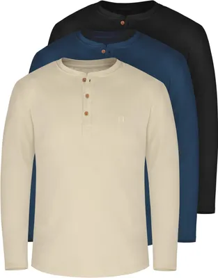 Produktbild von normani 3er Set Herren Langarm Shirts aus Baumwolle