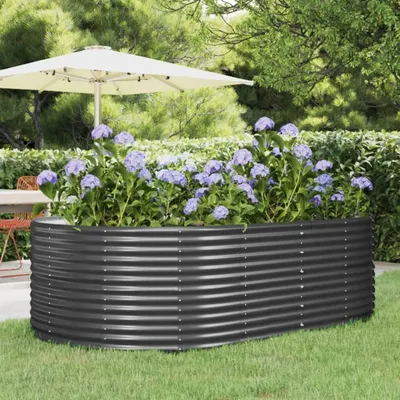 Image de Maison Exclusive - Jardinière surélevée Anthracite 212 x 140 x 68 cm Acier galvanisé