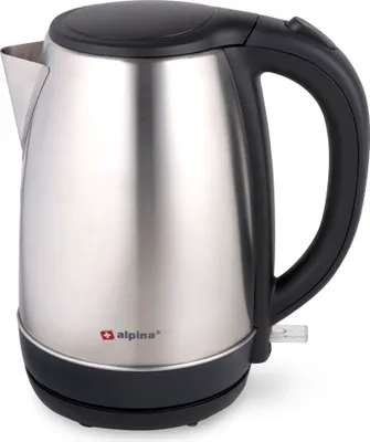 Produktbild von Alpina, Wasserkocher 1,7L Edelstahl 2200W 360° Basis, Schwarz / Silber