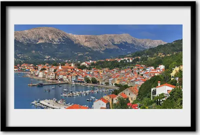 Produktbild von Bild 60x40 MDF-Rahmen Wandkunst City Mountain Sea Landschaft
