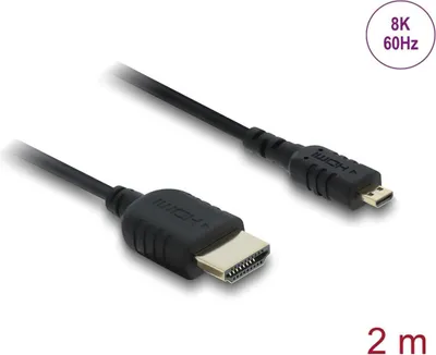 Produktbild von Delock Koaxiales High Speed HDMI Kabel HDMI Stecker zu Micro HDMI Stecker 8K 60