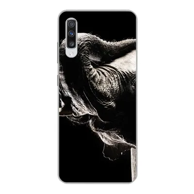 Produktbild von MuchoWow® Handyhülle Schutzhülle Hülle für Samsung Galaxy A70 Elefant - Schwarz - Tiere - Porträt Silikon Softcase Handy Hülle - Schutzhaube