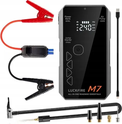 Immagine prodotto di Powerbank di avviamento con compressore 150PSI – 2750A 12V Auto Jump Starter per 8,5L benzina 6,5L diesel – Jumpstarter & pompa ad aria – batteria 60Wh