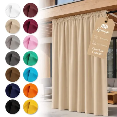 Immagine prodotto di Lantigo Tenda da Esterno Beige 155x180 cm impermeabile | tenda giardino frangivista Pergola Gazebo passante resistente
