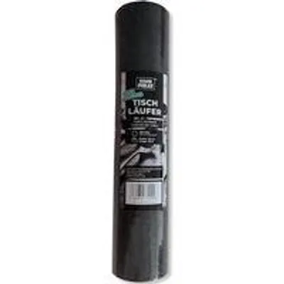 Productafbeelding van Tafelloper rol - Decoratief vlies - Tafel decoreren - Op maat te snijden - 30 cm x 25 m - Zwart