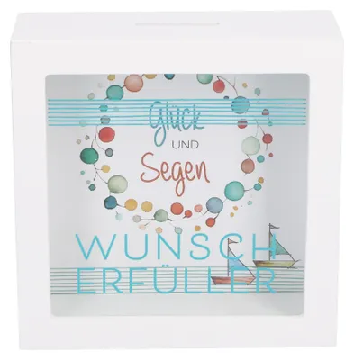 Produktbild von Wunscherfüller als Bilderrahmen-Spardose "Glück und Segen", 14×14×5,5 cm