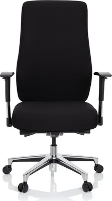 Obrázek produktu pro hjh OFFICE profesionální kancelářská židle FORCOM ergonomická kancelářská židle s područkami (výškově nastavitelná) látková černá otočná židle pro kancelář, domácnost