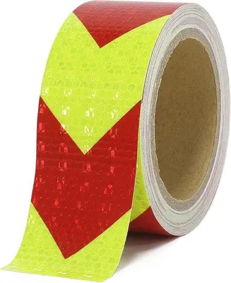 Zdjęcie produktu dla Taśma odblaskowa – 50 mm x 10 cm – żółta – samochód – rower – odblask – taśma samoprzylepna