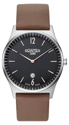 Produktbild von Roamer Herren Armbanduhr Elements 40 mm Armband Leder 650810 41 60 05