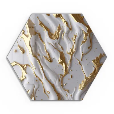 Produktbild von DEQORI Glasbild Echtglas 40x35 cm 'Goldene Fließkraft' Wandbild Bild modern Deko