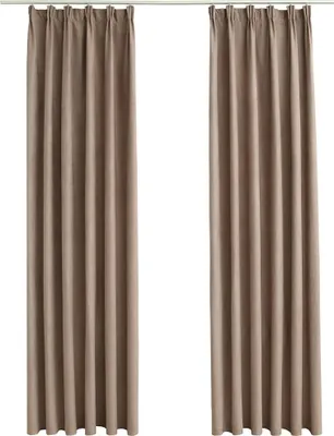 Obrázek produktu pro vidaXL Zatemňovací závěsy s háčky 2 ks. Taupe 140x175 cm