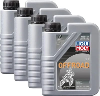 Immagine prodotto di Olio motore Liqui Moly Motorbike 2T, semi-sintetico, 4 flaconi da 1 litro, per moto da fuoristrada, quad