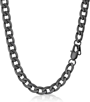Imagen del producto de Collar de cadena cubana, con eslabones de 5/6/9/13 mm, fabricado en acero inoxidable, de 36 a 76 cm, para hombres y mujeres