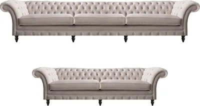 Produktbild von Chesterfield Luxus Sofa Dreisitze mit Zweisitzer Couch Polstermöbel Einrichtung