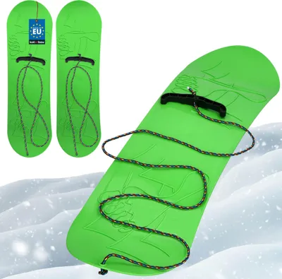 Zdjęcie produktu dla KOTARBAU® Deska Snowboardowa dla Dzieci Snowboard ze Sznurkiem Ślizg do Zjeżdżania po Śniegu Ślizgacz Zielony Zestaw 2 SZT