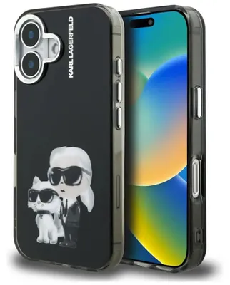 Immagine prodotto di Etui Karl Lagerfeld IML Aquarelle Karl & Choupette & Logo do iPhone 16 czarny