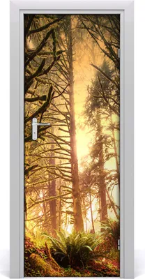 Produktbild von Tulup Türaufkleber 75x205 cm Dekorative Aufkleber Selbstklebend Wasserdichte Tapete Abnehmbar Schlafzimmer Wohnzimmer Wohnkultur - Regenwald