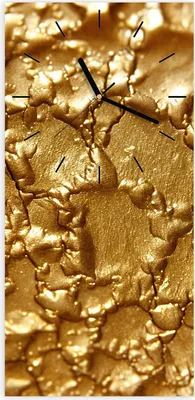 Produktbild von Wanduhr aus Glas mit Motiv Goldene Struktur- 30 x 60 cm - inkl. Aufhängesystem