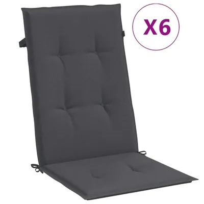 Produktbild von vidaXL Hochlehner-Auflagen 6 Stk. Melange Anthrazit 120x50x4 cm Stoff