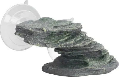 Immagine prodotto di Piattaforma di arrampicata per tartarughe in resina, area prendisole quasi naturale per acquario/terrario con ventosa