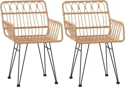 Zdjęcie produktu dla Krzesła ogrodowe, 2 szt., 56x64x80 cm, rattan PE