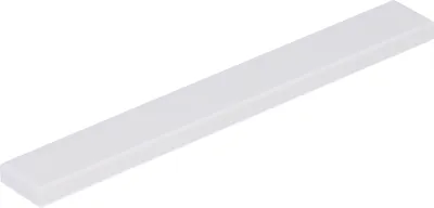 A single white rectangular bar on a white background.