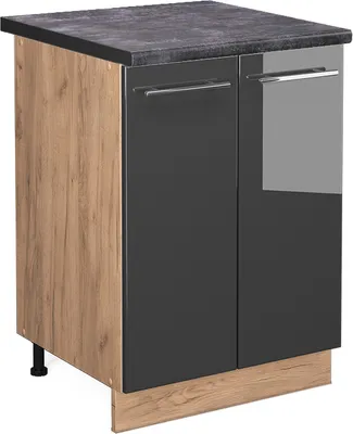 Obrázek produktu pro Spodní skříňka kuchyňské linky Vicco Fame-Line Antracitový vysoký lesk 60 cm , PD Antracit, Model 46935