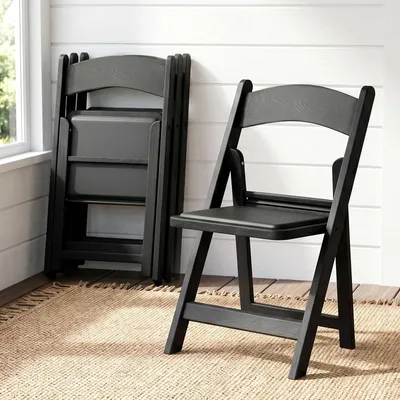 Productafbeelding van Clevich klapstoelen, tuinstoelen, set van 4, geschikt tot 200 kg, stapelbaar, gaststoelen, gepoedercoat