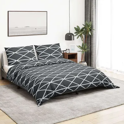 Produktbild von vidaXL Bettwäsche-Set Grau 200x220 cm Baumwolle