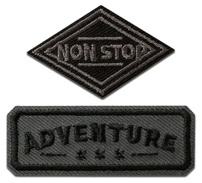 Obrázok produktu pre Mono Quick Adventure a Non Stop 2 kusy - nažehľovacie nášivky, nažehľovacie nášivky, nášivky, na nažehlenie, veľkosť: 2,8 x 5,7 cm