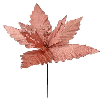 Produktbild von Clayre & Eef Kunstblume Weihnachtsstern Ø 45x52 cm Rosa Kunststoff