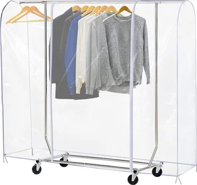 Immagine prodotto di Borsa porta abiti trasparente con 2 cerniere resistenti - Misura S: 1199 x 508 x 1524 cm, impermeabile e antipolvere